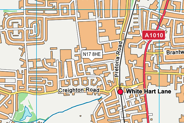 N17 8HE map - OS VectorMap District (Ordnance Survey)
