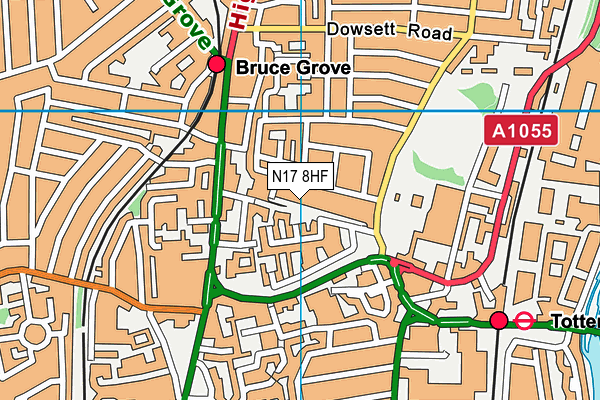 N17 8HF map - OS VectorMap District (Ordnance Survey)