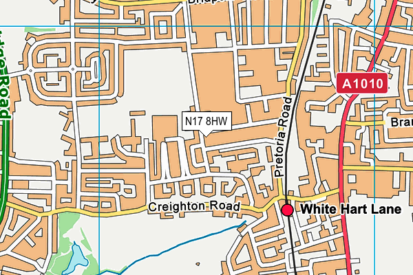 N17 8HW map - OS VectorMap District (Ordnance Survey)