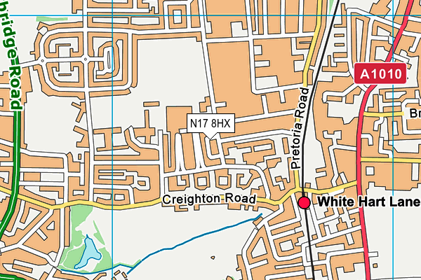 N17 8HX map - OS VectorMap District (Ordnance Survey)