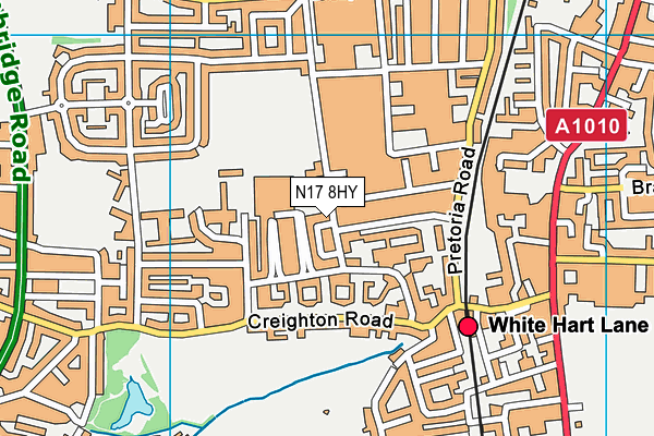 N17 8HY map - OS VectorMap District (Ordnance Survey)