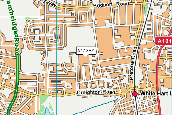 N17 8HZ map - OS VectorMap District (Ordnance Survey)