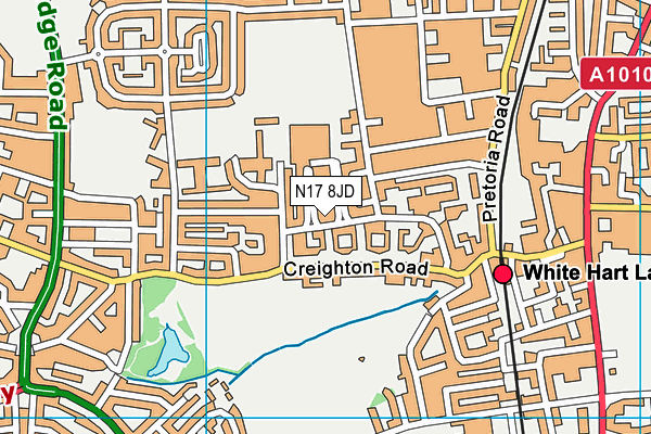 N17 8JD map - OS VectorMap District (Ordnance Survey)