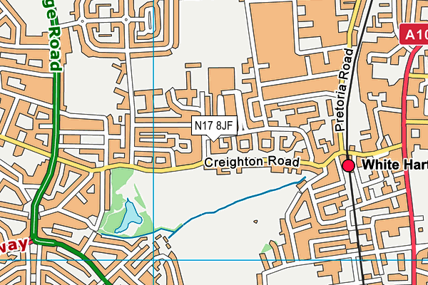 N17 8JF map - OS VectorMap District (Ordnance Survey)