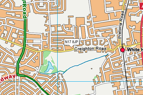 N17 8JP map - OS VectorMap District (Ordnance Survey)