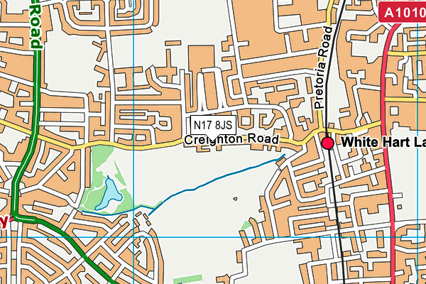 N17 8JS map - OS VectorMap District (Ordnance Survey)