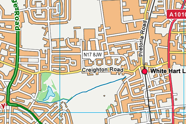 N17 8JW map - OS VectorMap District (Ordnance Survey)