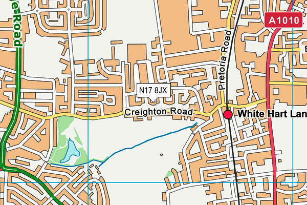 N17 8JX map - OS VectorMap District (Ordnance Survey)