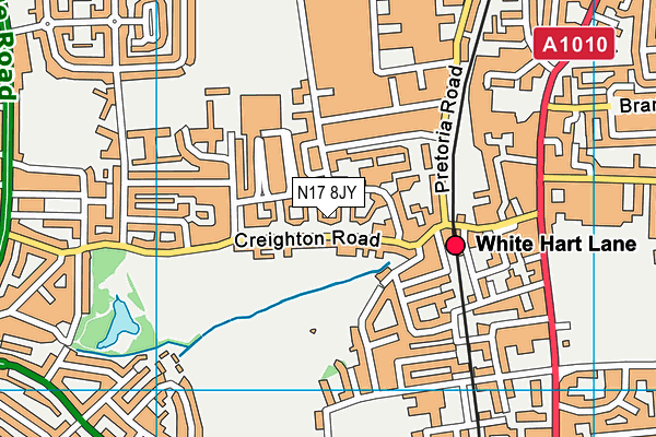 N17 8JY map - OS VectorMap District (Ordnance Survey)