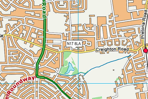 N17 8LA map - OS VectorMap District (Ordnance Survey)