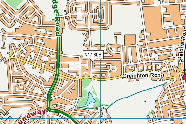 N17 8LB map - OS VectorMap District (Ordnance Survey)
