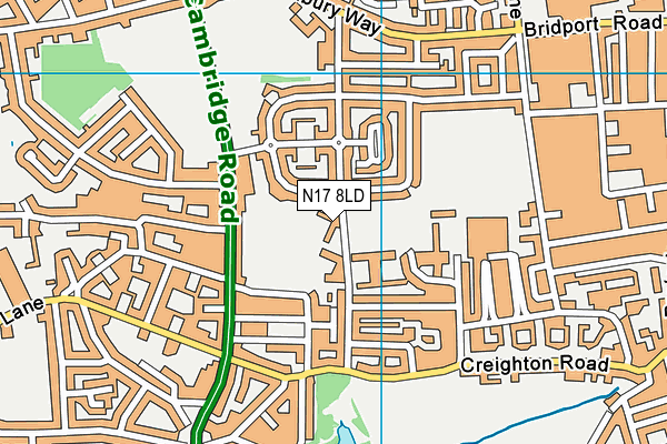 N17 8LD map - OS VectorMap District (Ordnance Survey)