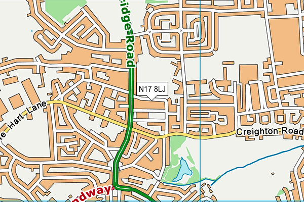 N17 8LJ map - OS VectorMap District (Ordnance Survey)