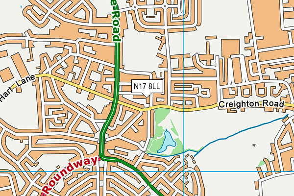 N17 8LL map - OS VectorMap District (Ordnance Survey)