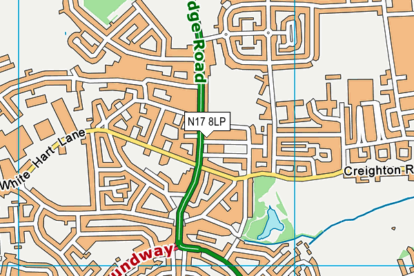 N17 8LP map - OS VectorMap District (Ordnance Survey)