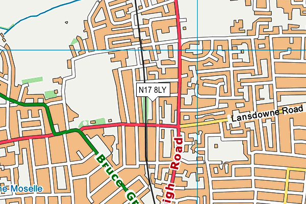 N17 8LY map - OS VectorMap District (Ordnance Survey)