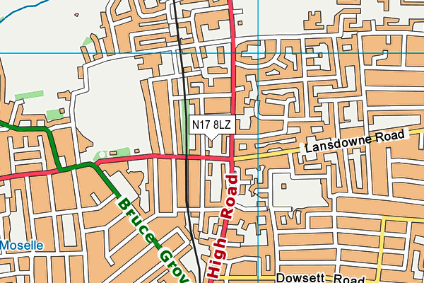 N17 8LZ map - OS VectorMap District (Ordnance Survey)