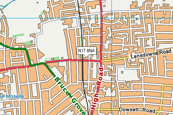 N17 8NA map - OS VectorMap District (Ordnance Survey)