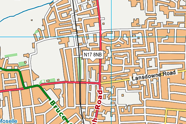 N17 8NB map - OS VectorMap District (Ordnance Survey)