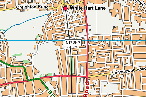 N17 8NP map - OS VectorMap District (Ordnance Survey)