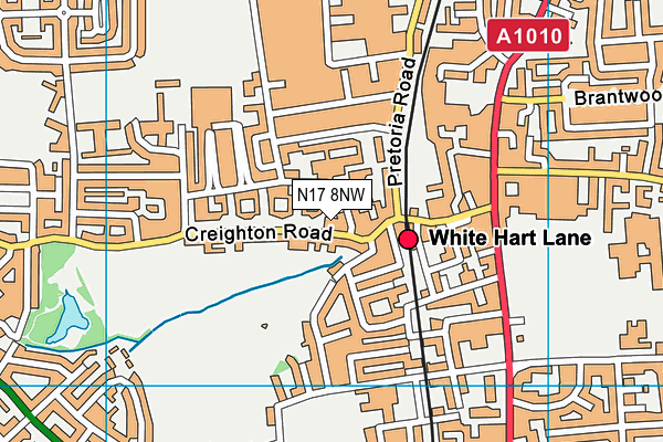 N17 8NW map - OS VectorMap District (Ordnance Survey)