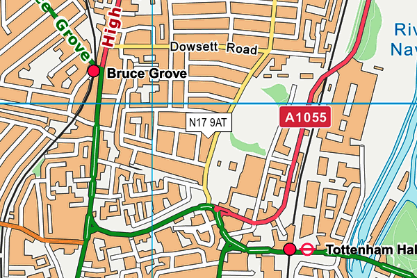 N17 9AT map - OS VectorMap District (Ordnance Survey)