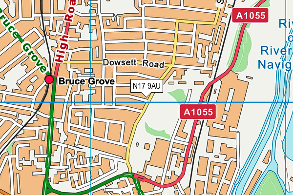 Down Lane Recreation Ground map (N17 9AU) - OS VectorMap District (Ordnance Survey)