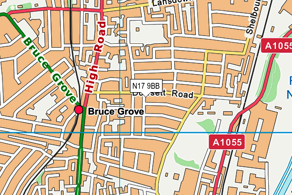 N17 9BB map - OS VectorMap District (Ordnance Survey)