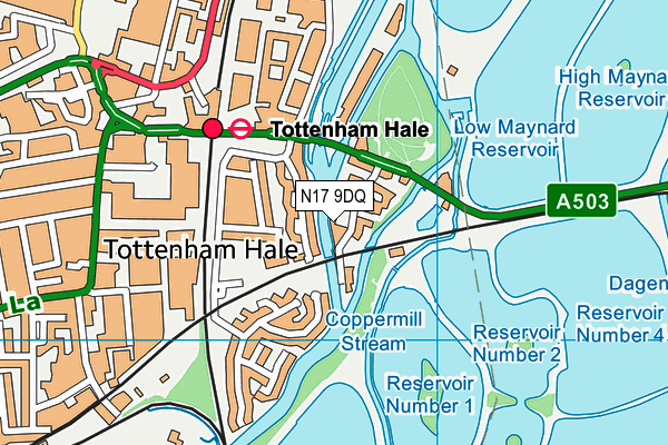 N17 9DQ map - OS VectorMap District (Ordnance Survey)
