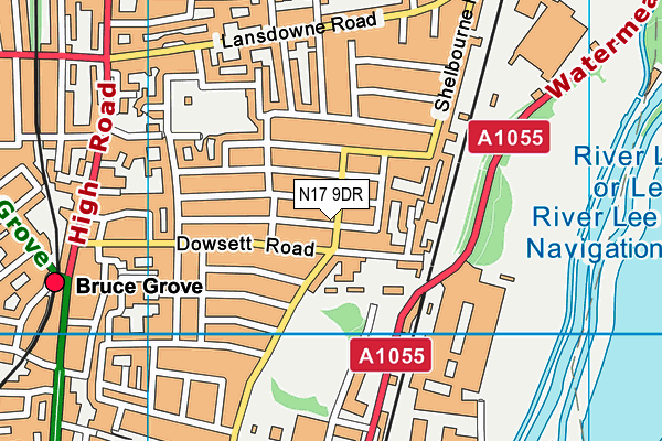 N17 9DR map - OS VectorMap District (Ordnance Survey)