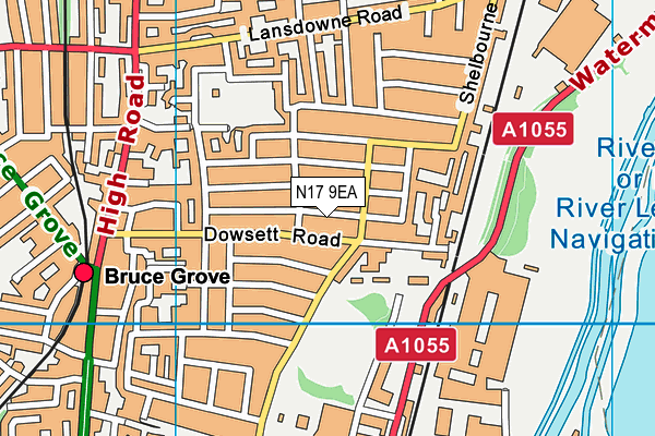 N17 9EA map - OS VectorMap District (Ordnance Survey)