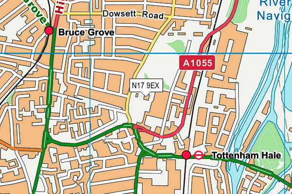 N17 9EX map - OS VectorMap District (Ordnance Survey)