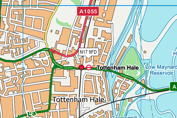 The Gym Group (London Tottenham Hale) map (N17 9FD) - OS VectorMap District (Ordnance Survey)
