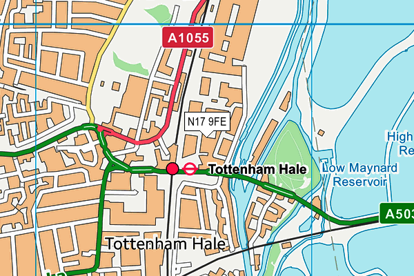 N17 9FE map - OS VectorMap District (Ordnance Survey)