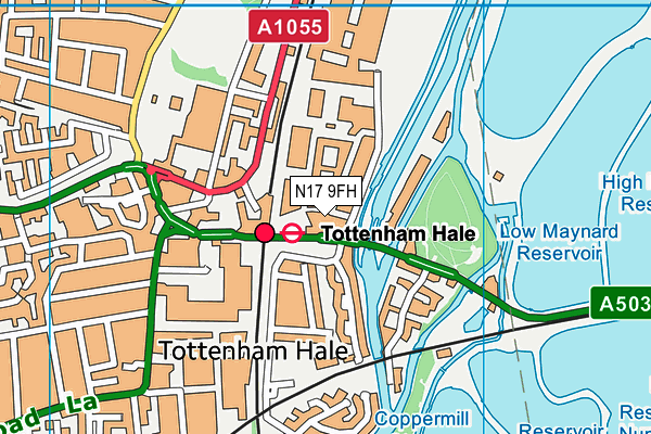 N17 9FH map - OS VectorMap District (Ordnance Survey)