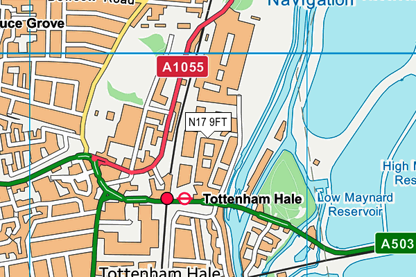 N17 9FT map - OS VectorMap District (Ordnance Survey)