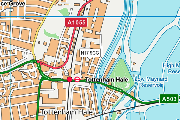 N17 9GG map - OS VectorMap District (Ordnance Survey)