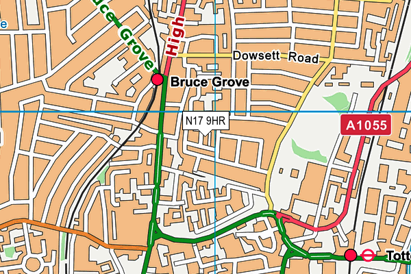 N17 9HR map - OS VectorMap District (Ordnance Survey)