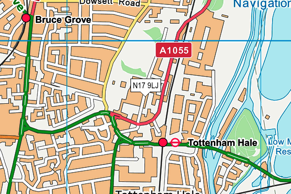 N17 9LJ map - OS VectorMap District (Ordnance Survey)