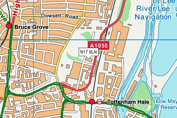 Harris Academy Tottenham map (N17 9LN) - OS VectorMap District (Ordnance Survey)