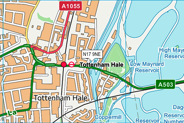 N17 9NE map - OS VectorMap District (Ordnance Survey)