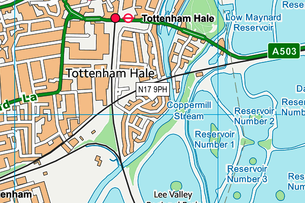 N17 9PH map - OS VectorMap District (Ordnance Survey)