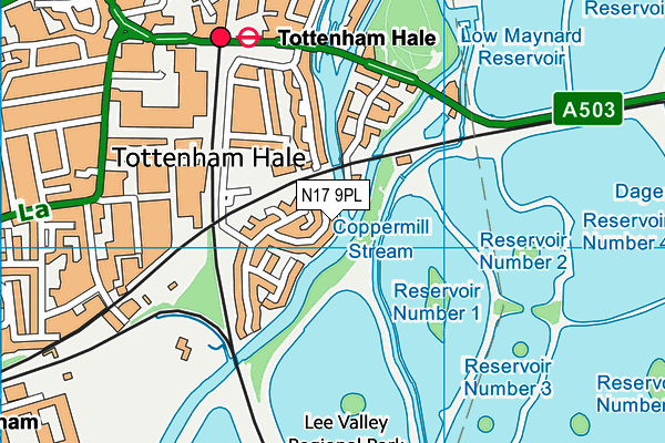 N17 9PL map - OS VectorMap District (Ordnance Survey)