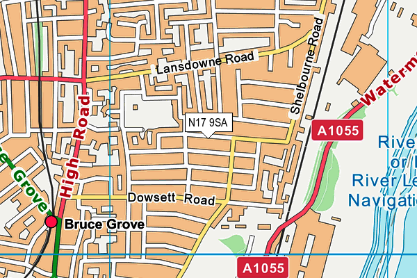 N17 9SA map - OS VectorMap District (Ordnance Survey)