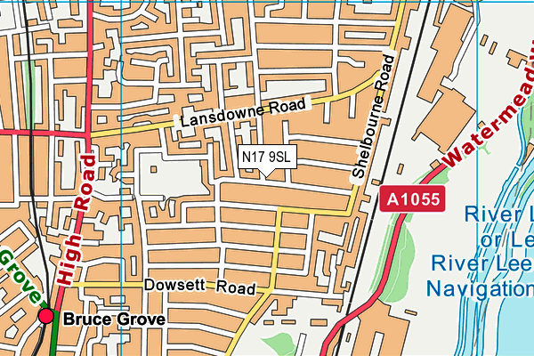 N17 9SL map - OS VectorMap District (Ordnance Survey)