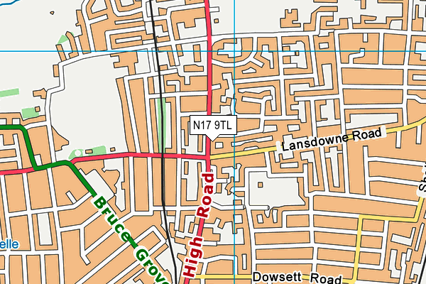 N17 9TL map - OS VectorMap District (Ordnance Survey)