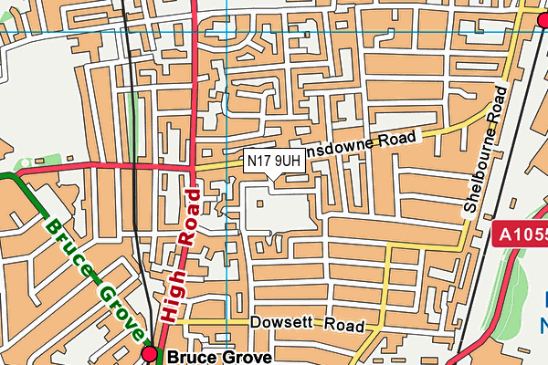 N17 9UH map - OS VectorMap District (Ordnance Survey)