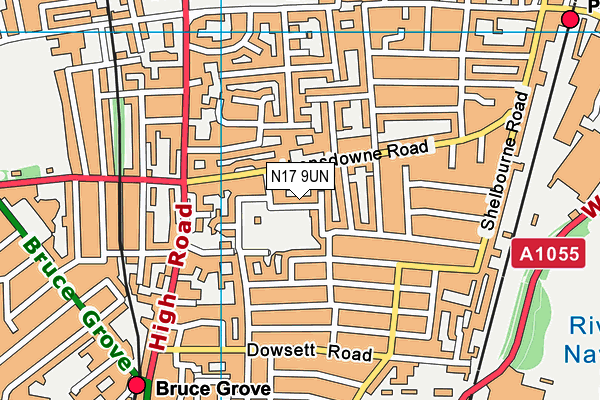 N17 9UN map - OS VectorMap District (Ordnance Survey)