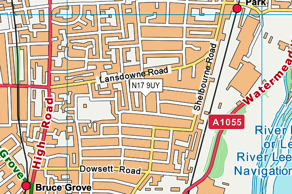 N17 9UY map - OS VectorMap District (Ordnance Survey)