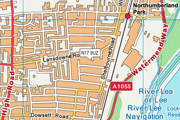 N17 9UZ map - OS VectorMap District (Ordnance Survey)